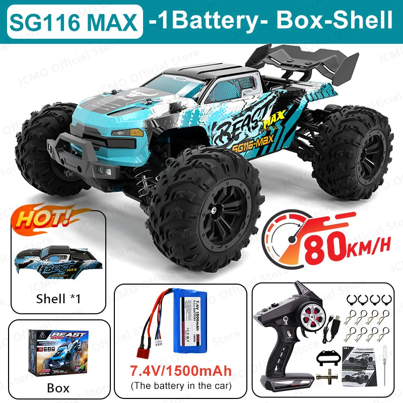 ™Auto control remoto SG116MAX 80KM/H High Speed RC Car  4WD Off-Road Drift Remote Control Car 1:16 Professional  SG116PRO 40KM/H