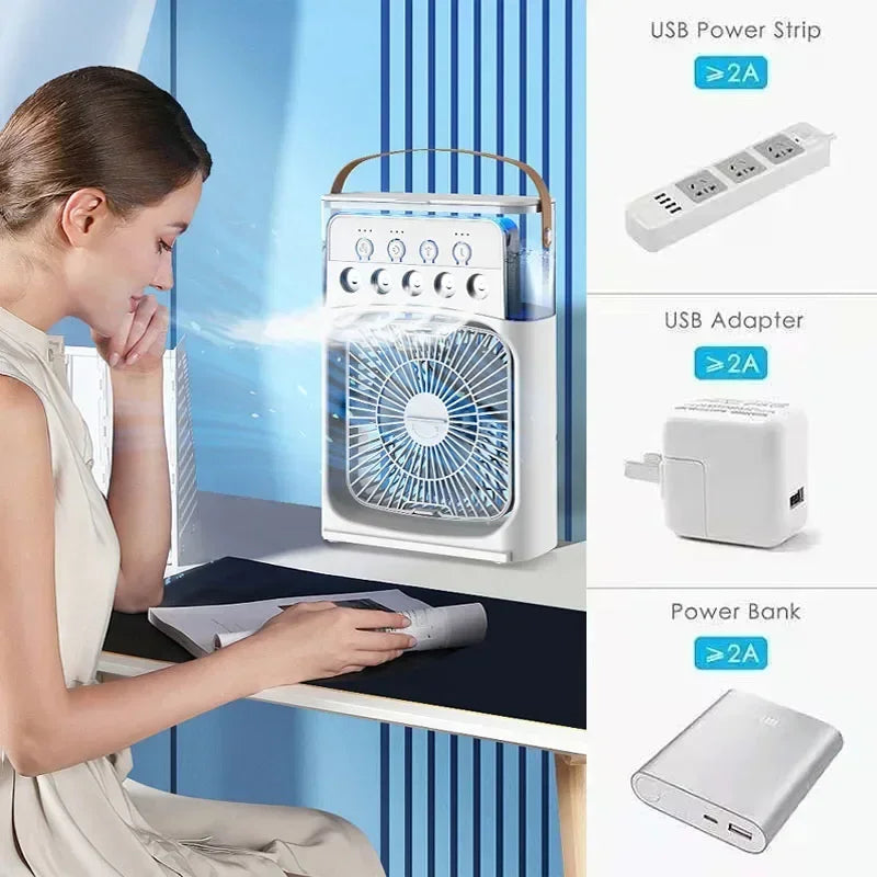 Ventilador 3 en 1, aire acondicionado, Enfriador de aire pequeño para el hogar